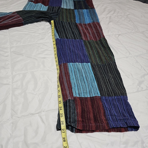 Jayli Boho Colorful Patchwork Overalls Jumpsuit Wide Leg Lightweight Large - Picture 14 of 16